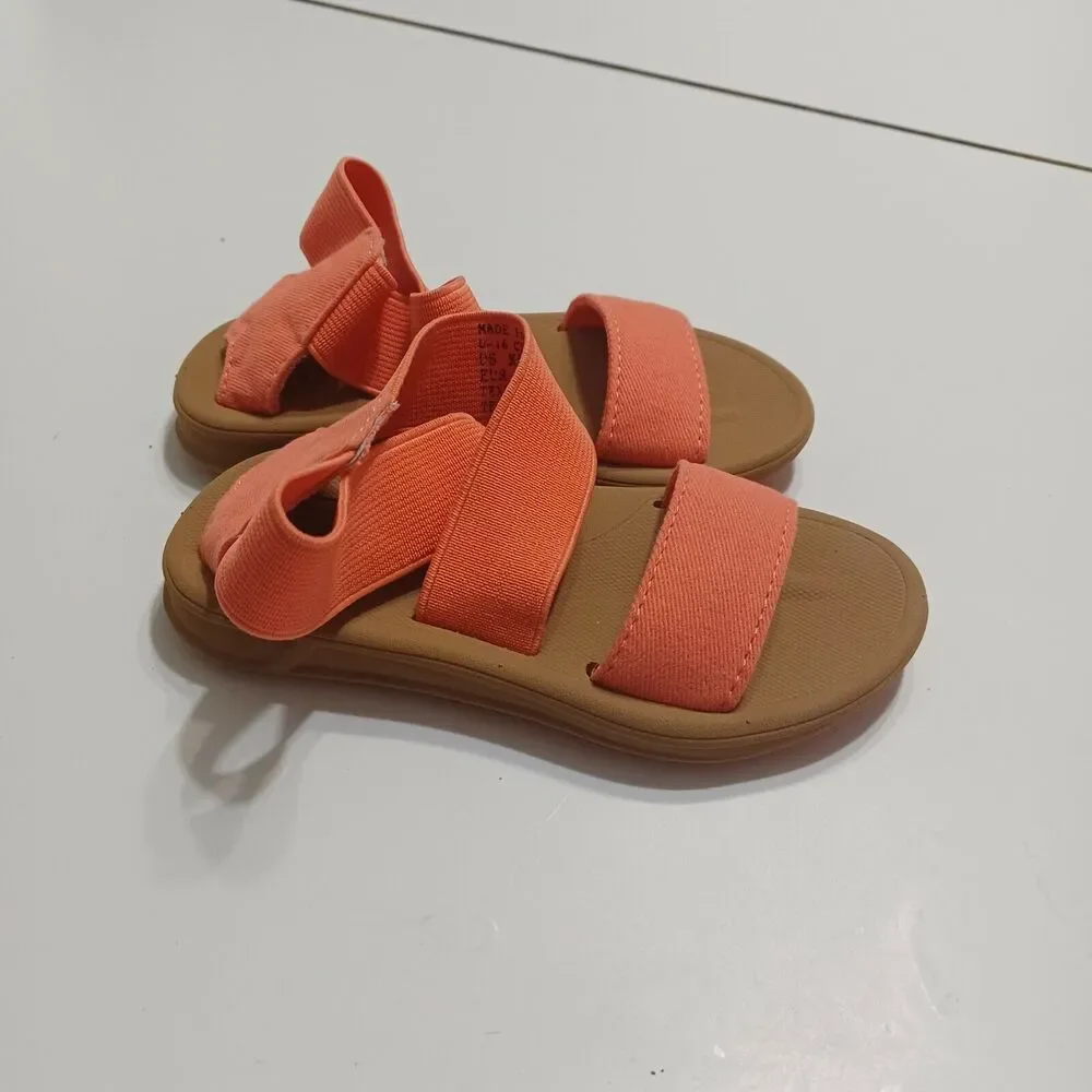 Reef Girls D-16 CLC Sandals Coral Brown Stretch Ankle Strap 3 k 4k New